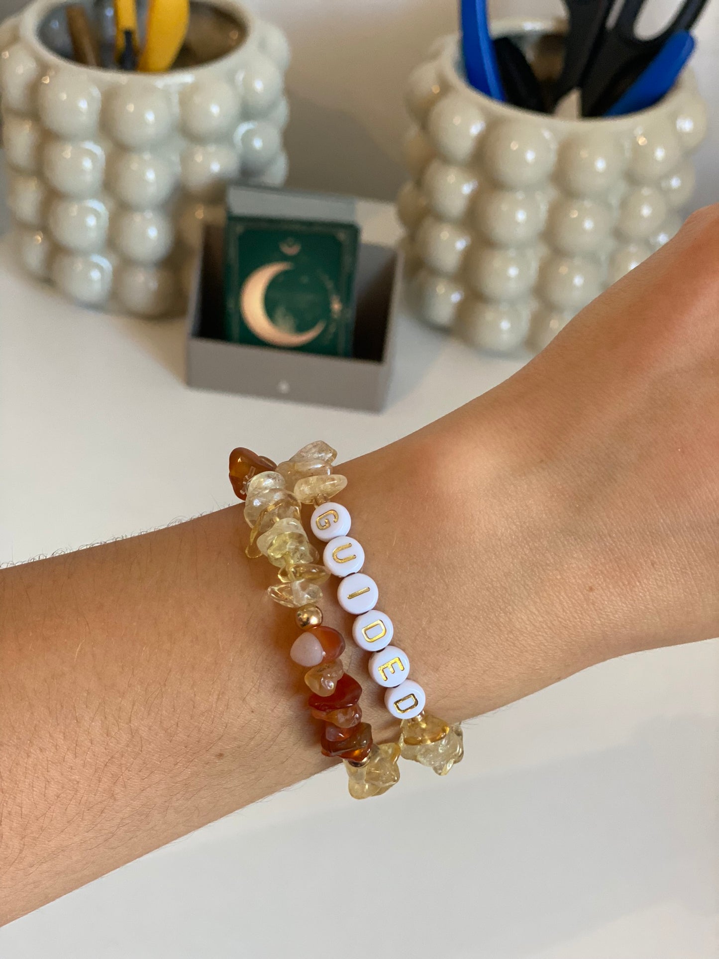 CITRINE & CARNELIAN cluster bracelet