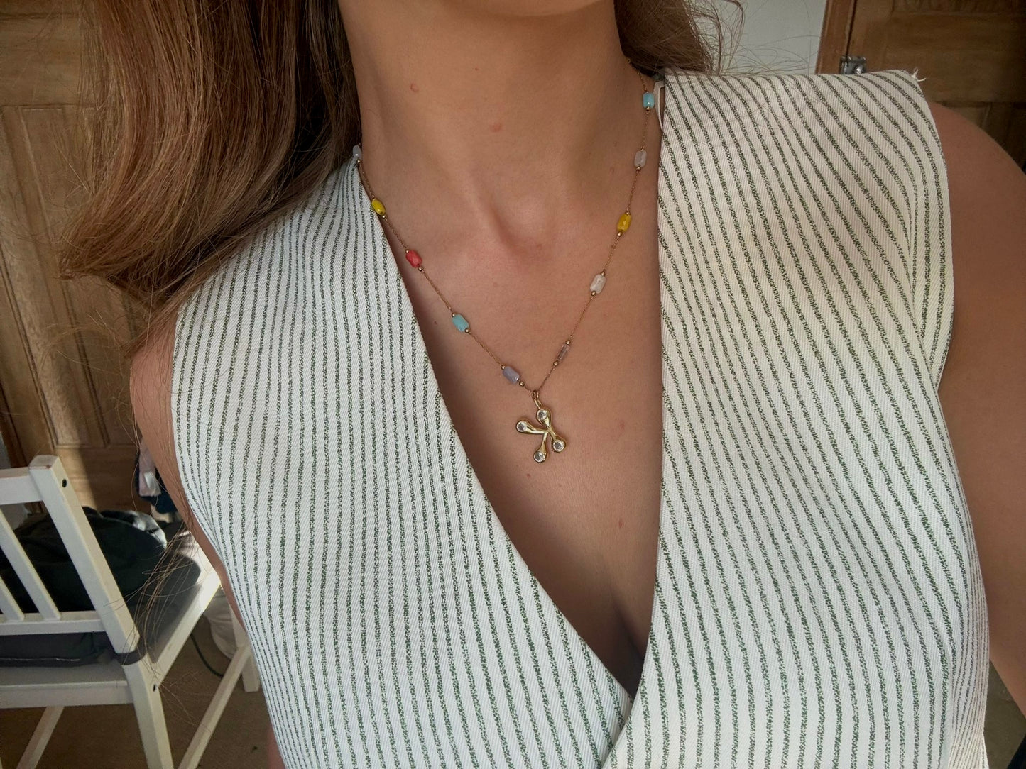 DIAMOND COLOUR INITIAL necklace
