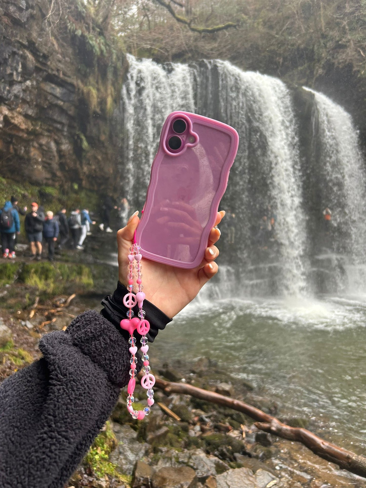 PINK PEACE & LOVE phone charm