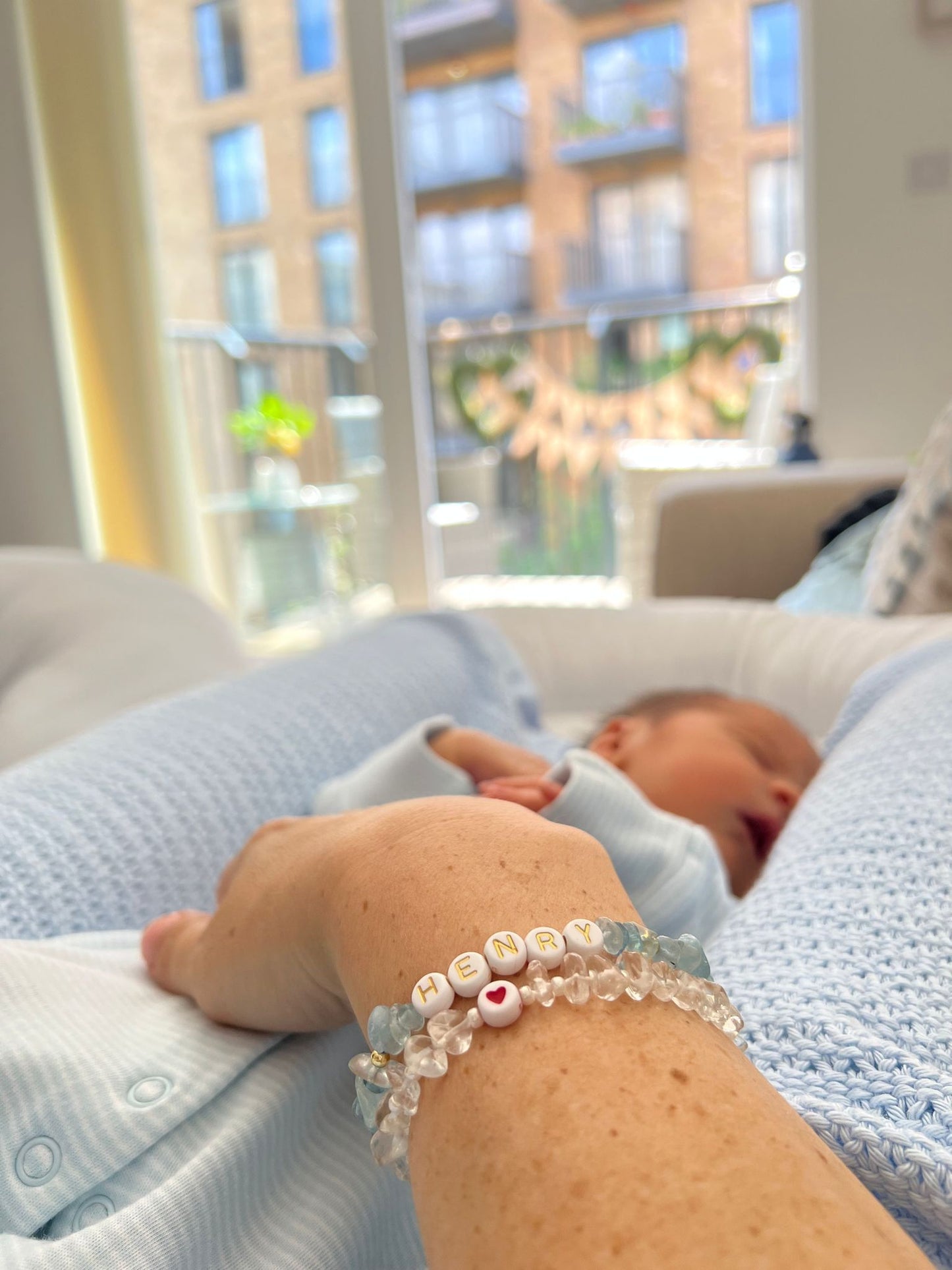 CLEAR QUARTZ heart bracelet