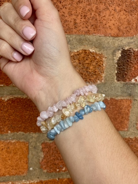 ROSE QUARTZ full chip bracelet
