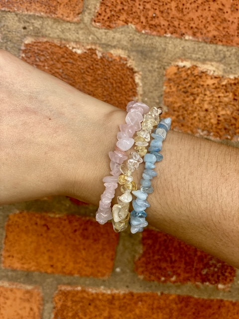 ROSE QUARTZ full chip bracelet