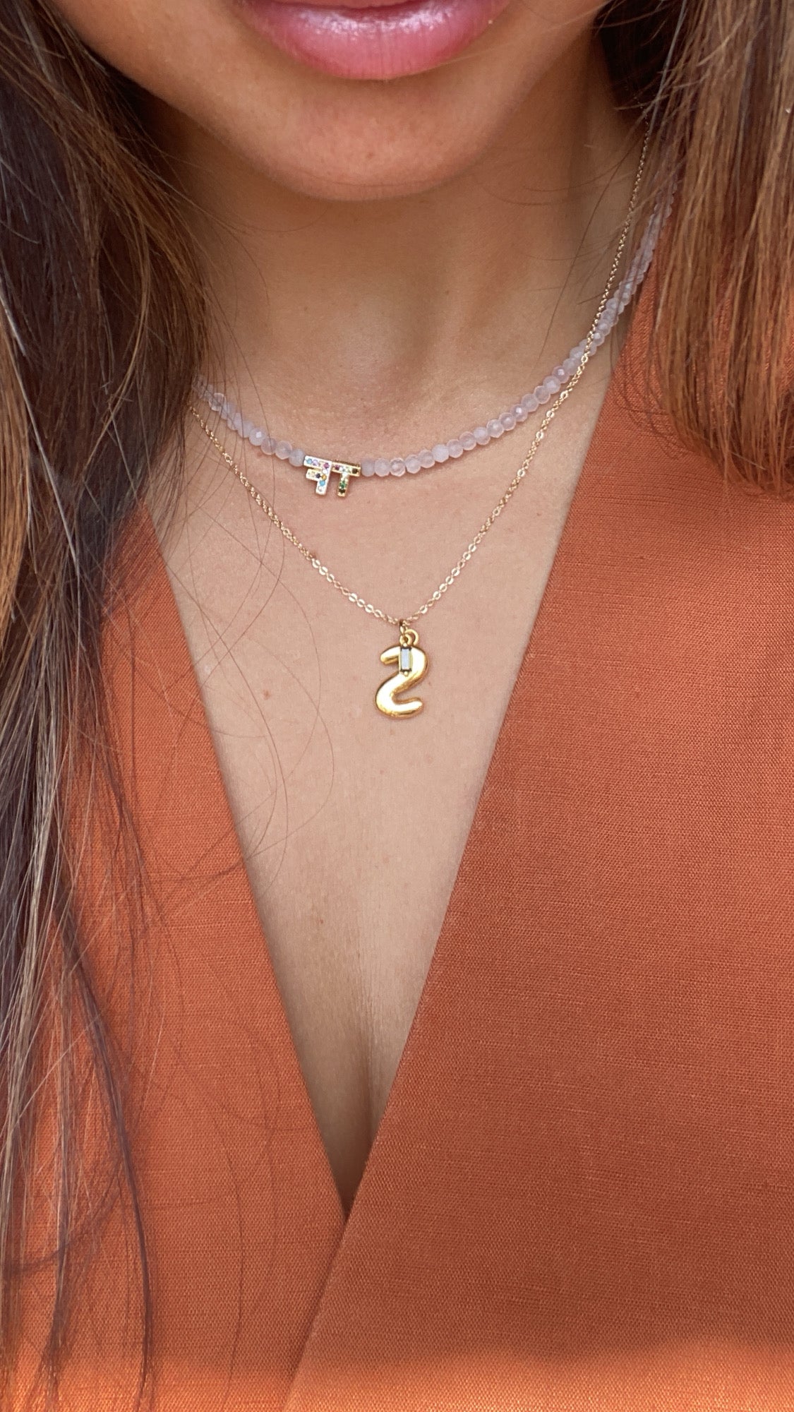 BLING GOLD initial necklace