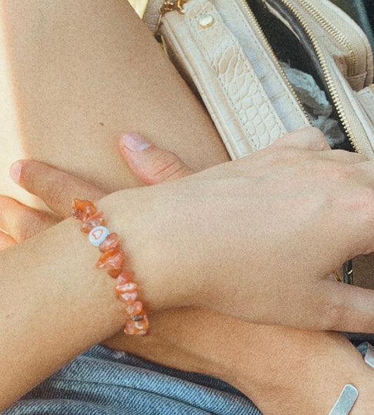 CARNELIAN HEART full chip bracelet