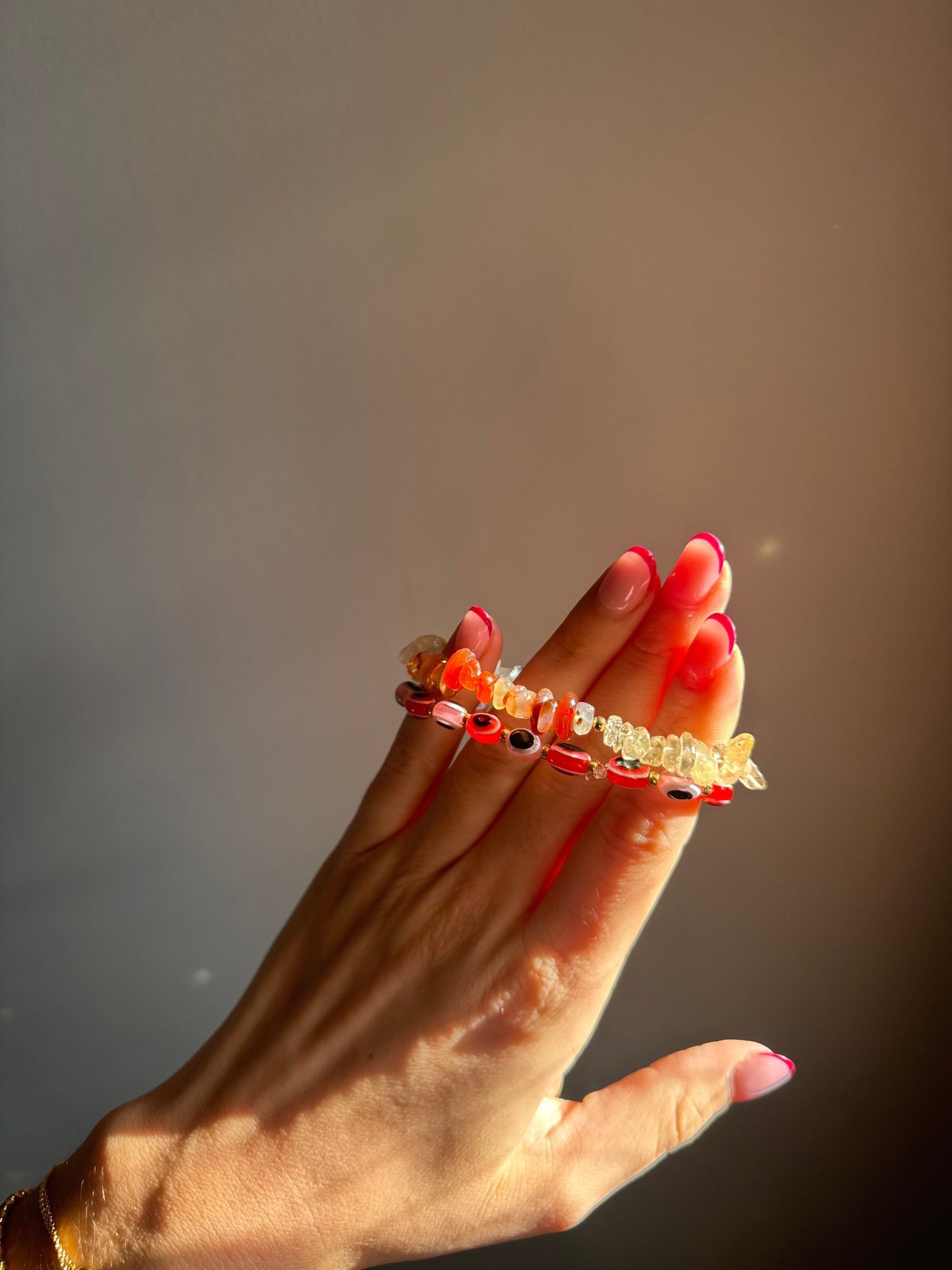 CITRINE & CARNELIAN cluster bracelet