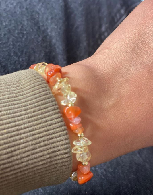 CITRINE & CARNELIAN cluster bracelet